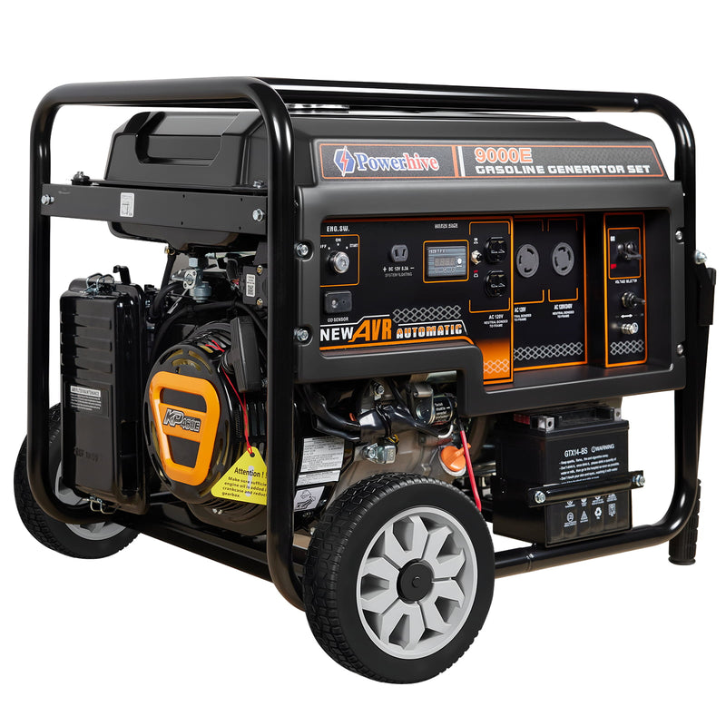 POWERHIVE Open Frame Gasoline Generator 7-7.5kW – Mod.9000E | Heavy-Duty Construction Power