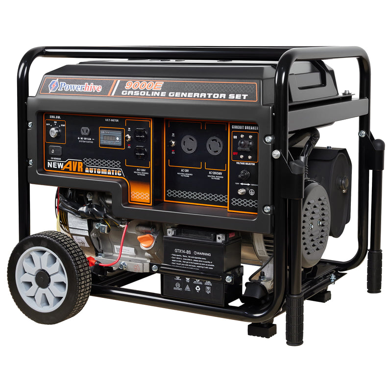 POWERHIVE Open Frame Gasoline Generator 7-7.5kW – Mod.9000E | Heavy-Duty Construction Power
