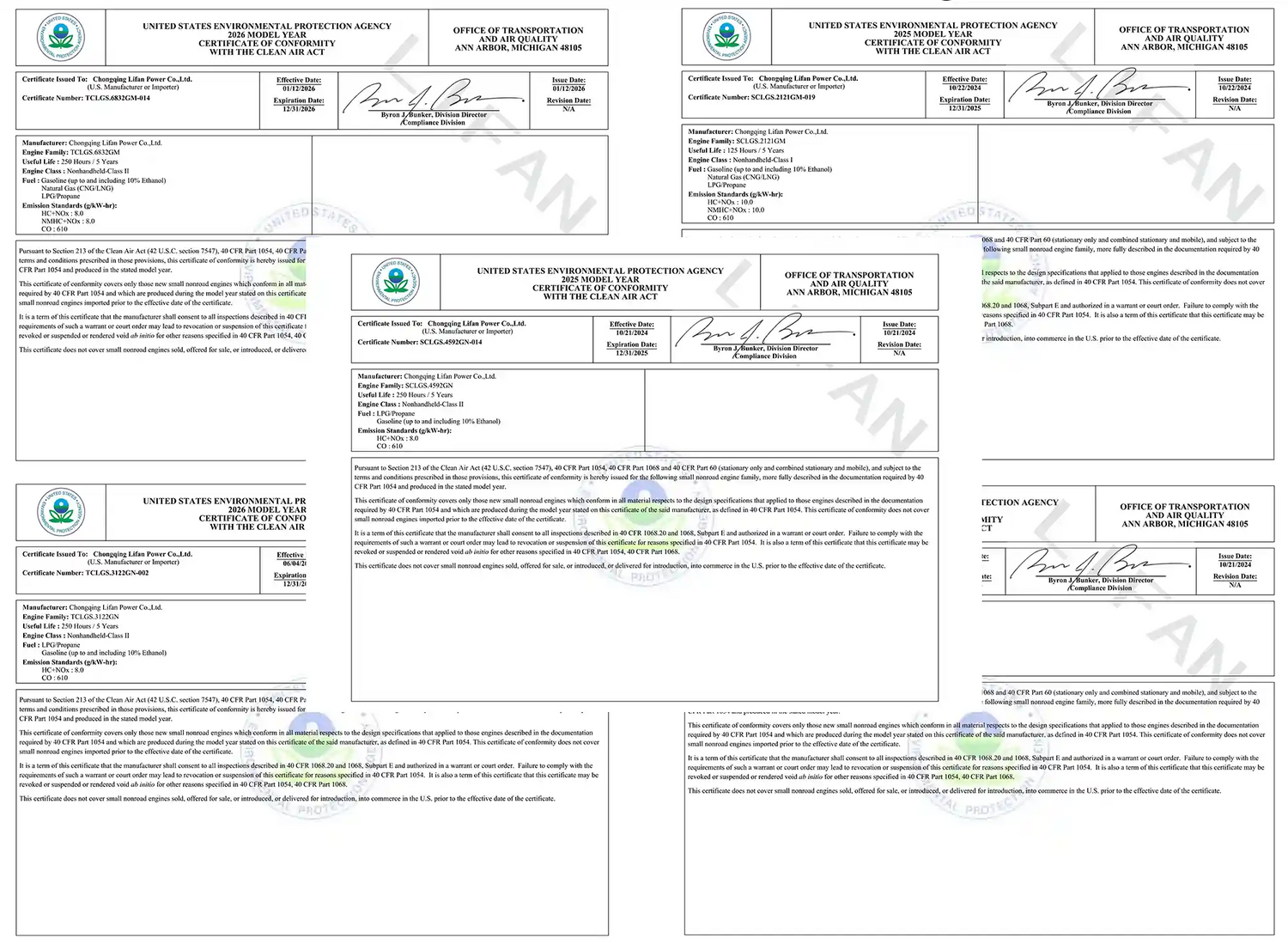 EPA Certified Engines