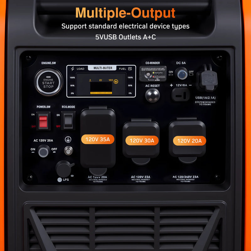 POWERHIVE Enclosed Dual-Fuel Generator 5kW – Mod.6800IE | Silent & Portable Power