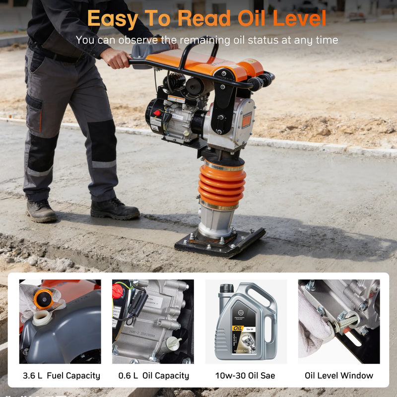 POWERHIVE Impact Hammer – Mod.SR80 | Enhanced Power & Large Base Plate 6.5HP