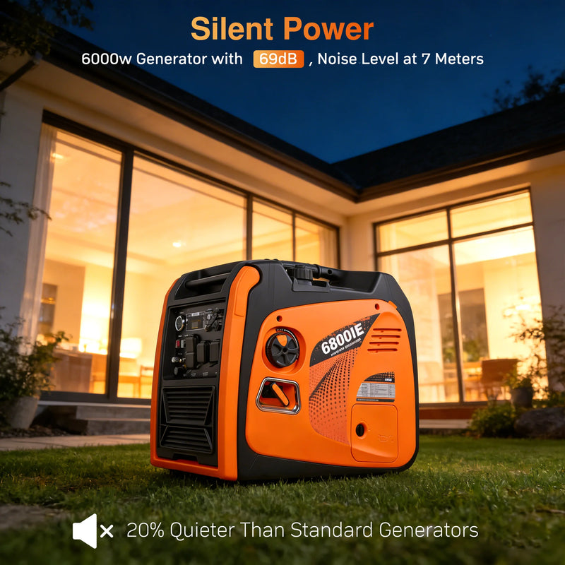 POWERHIVE Enclosed Dual-Fuel Generator 5kW – Mod.6800IE | Silent & Portable Power