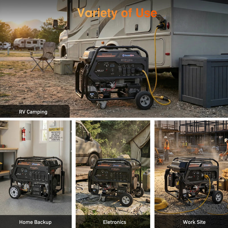 POWERHIVE Open Frame Dual-Fuel Generator 10–11kW – Mod.12000E | Heavy-Duty Construction Power