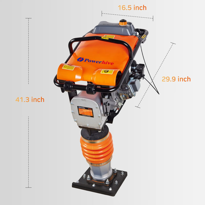 POWERHIVE Impact Hammer – Mod.SR80 | Enhanced Power & Large Base Plate 6.5HP