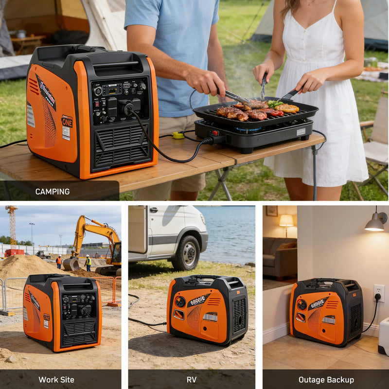 POWERHIVE Enclosed Dual-Fuel Generator 5kW – Mod.6800IE | Silent & Portable Power