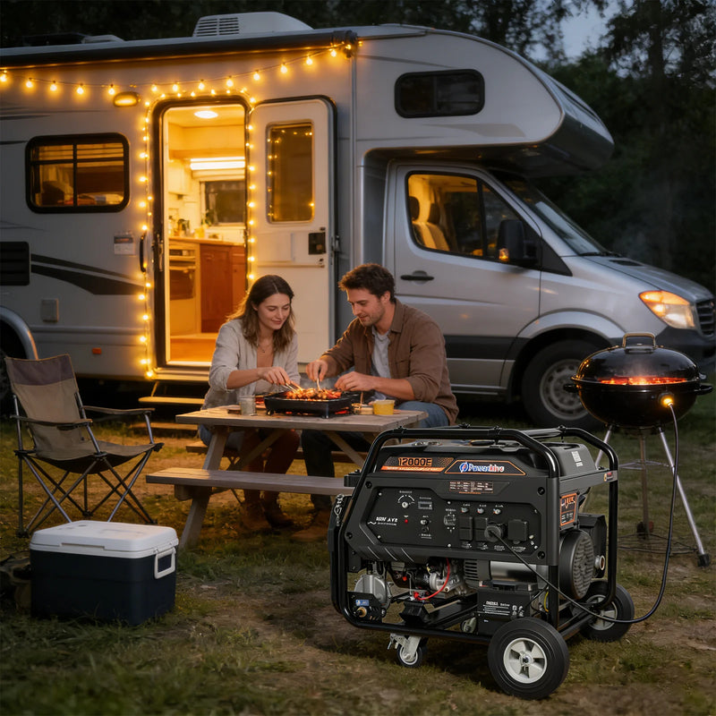 POWERHIVE Open Frame Dual-Fuel Generator 10–11kW – Mod.12000E | Heavy-Duty Construction Power