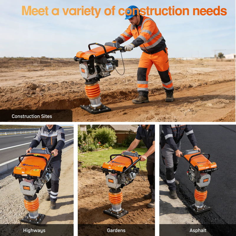 POWERHIVE Impact Hammer – Mod.SR80 | Enhanced Power & Large Base Plate 6.5HP