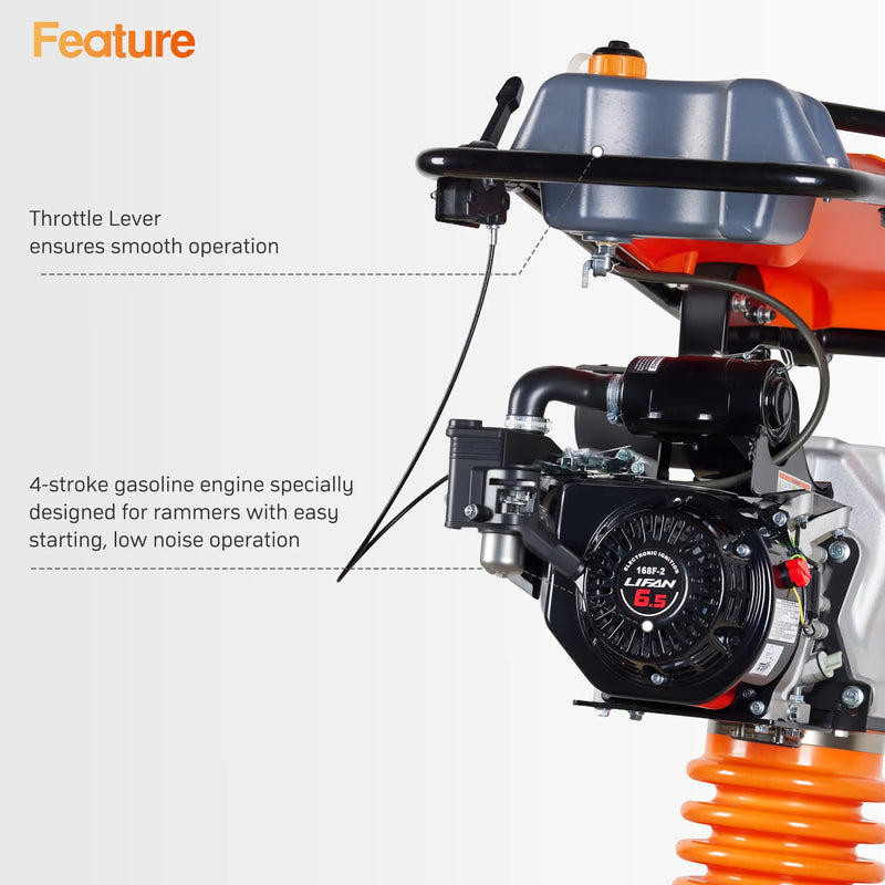 POWERHIVE Impact Hammer – Mod.SR80 | Enhanced Power & Large Base Plate 6.5HP