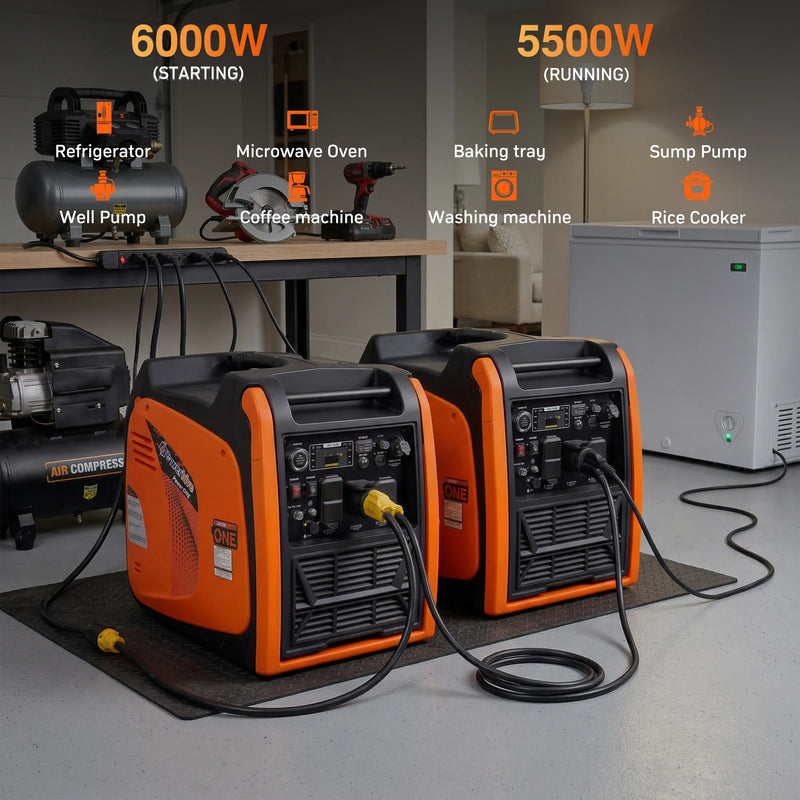 POWERHIVE Enclosed Dual-Fuel Generator 5kW – Mod.6800IE | Silent & Portable Power