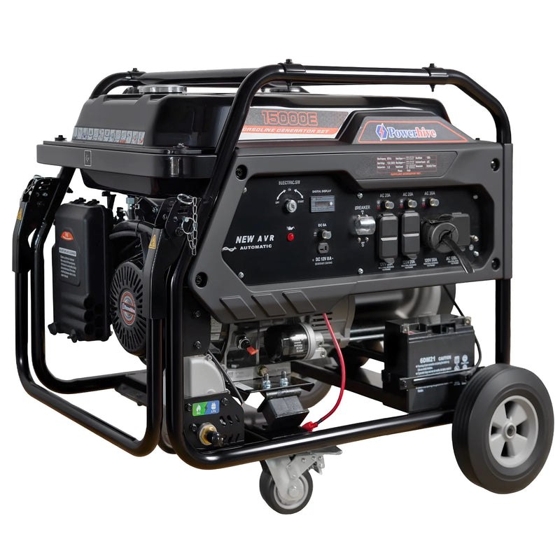 POWERHIVE Open Frame Tri-Fuel Generator 11.5-12kW – Mod.15000E | Heavy-Duty Construction Power